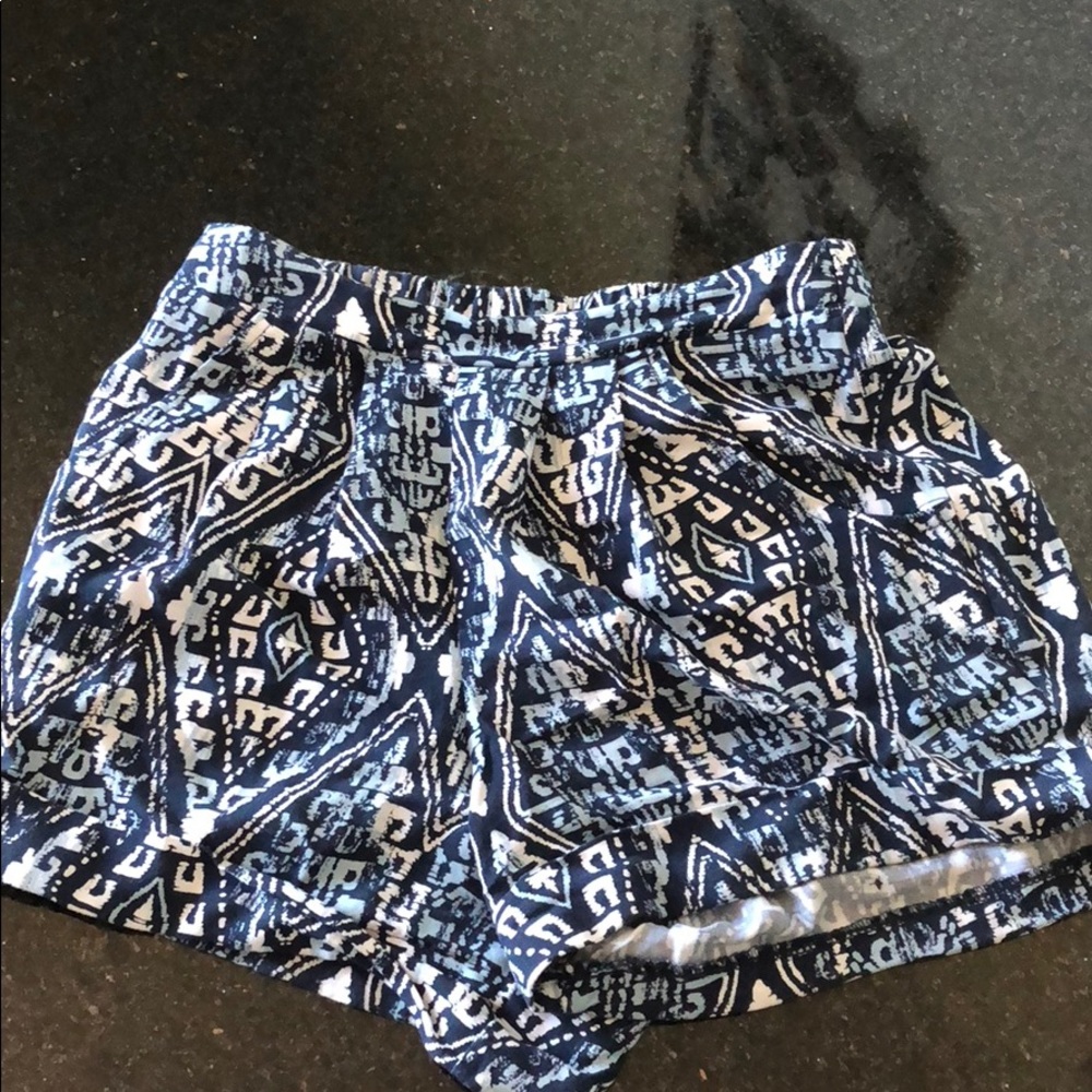 Blue, White, and navy design shorts